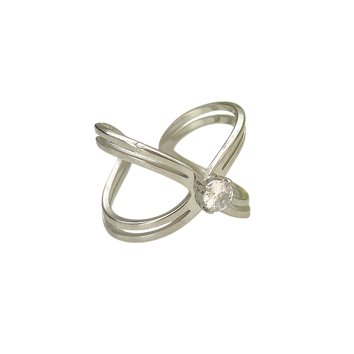 ANELLO INCROCIO CON DIAMANTE