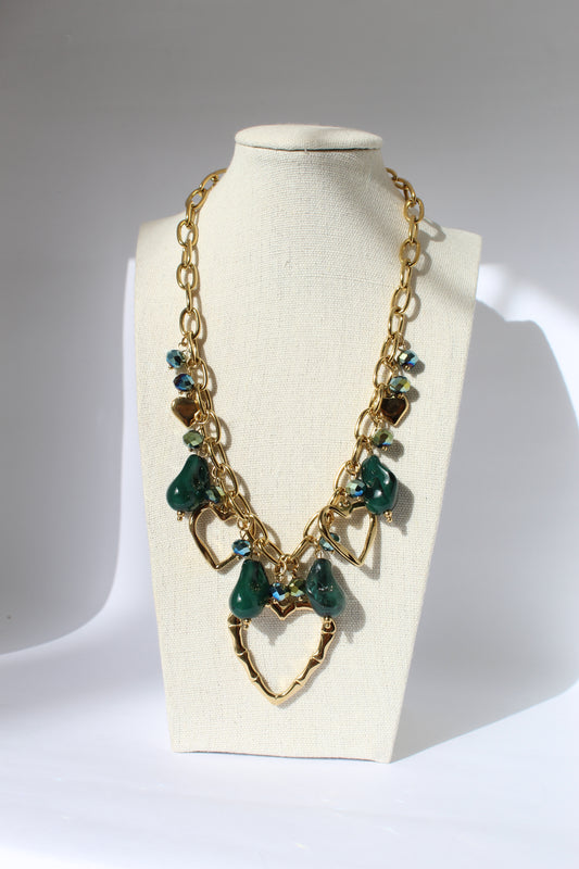Collana “Cuore D’autunno” verde