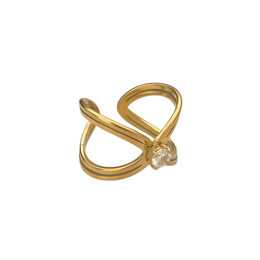 ANELLO INCROCIO CON DIAMANTE