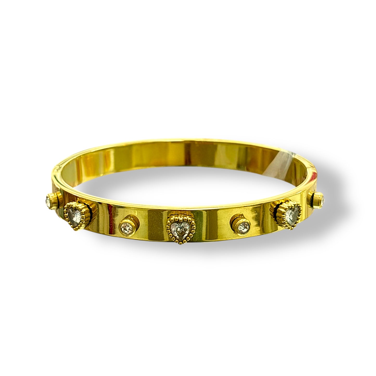 Bracciale rigido con cuori Swarovski