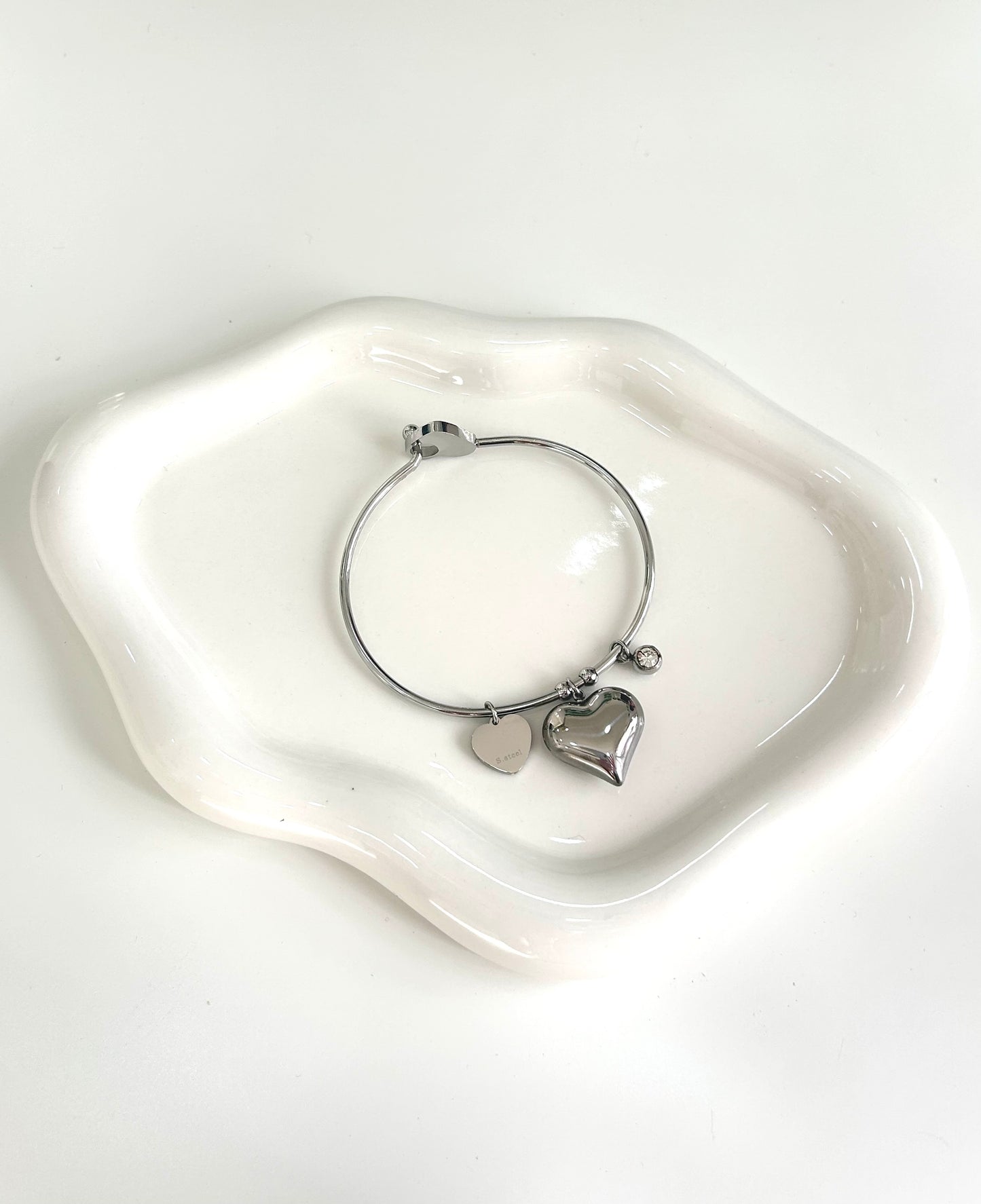 Bracciale cuore bombato