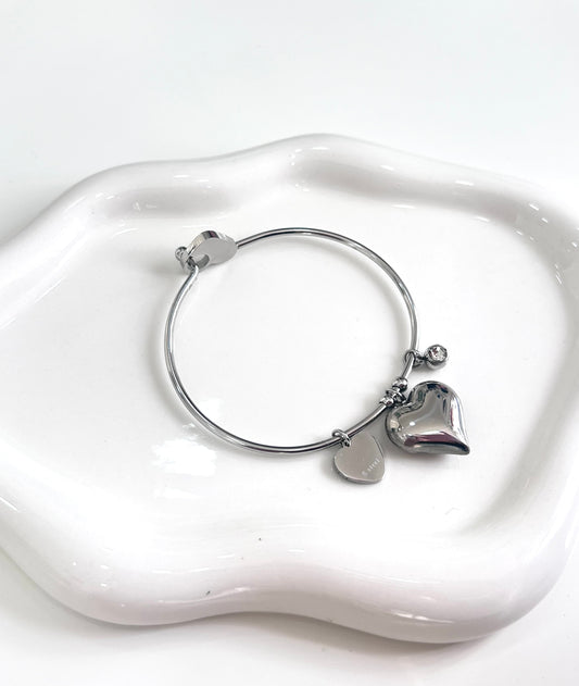 Bracciale cuore bombato