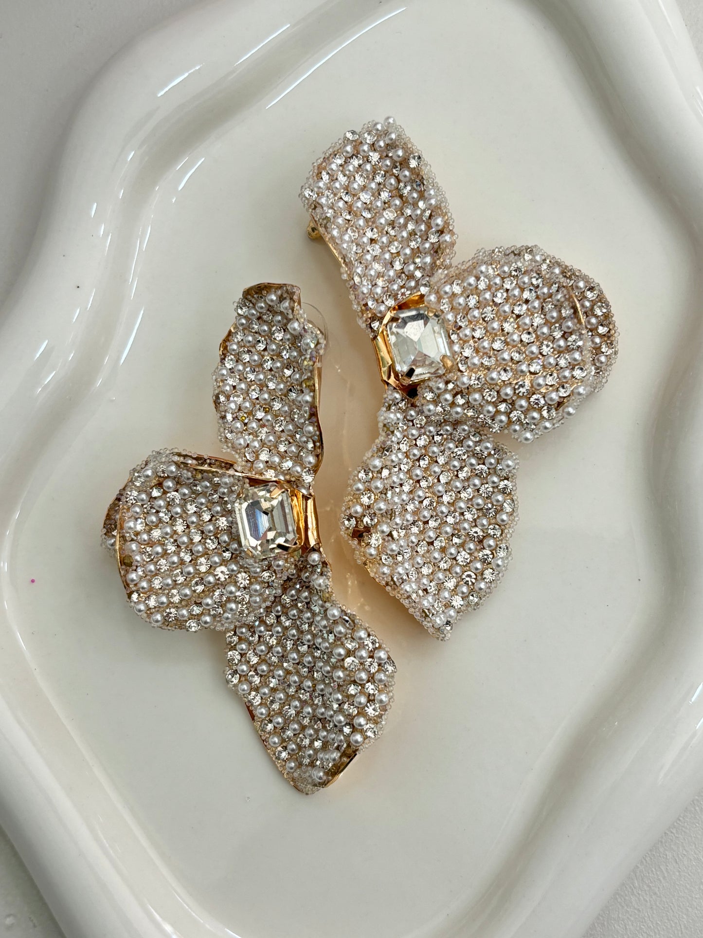 Orecchini Foglia Strass Gemma