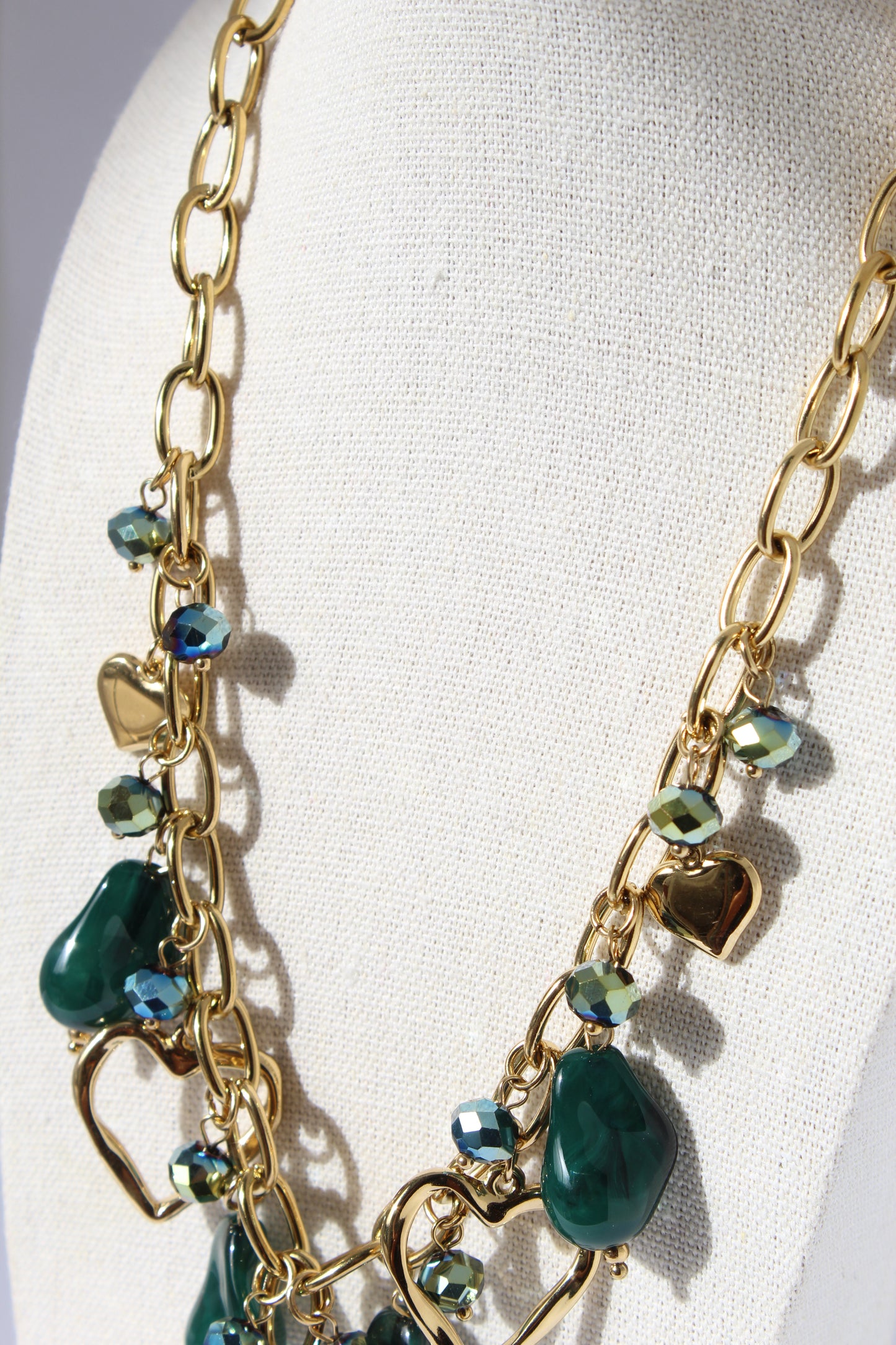 Collana “Cuore D’autunno” verde