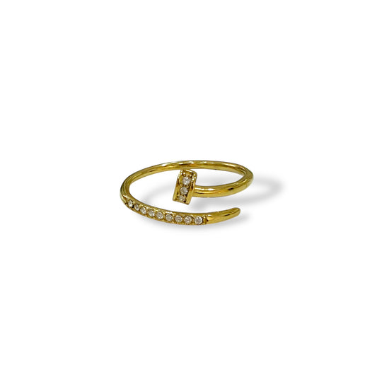 Anello chiodo con strass