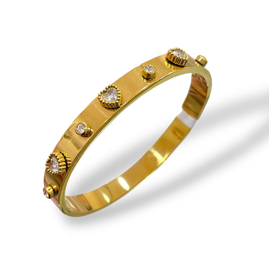 Bracciale rigido con cuori Swarovski