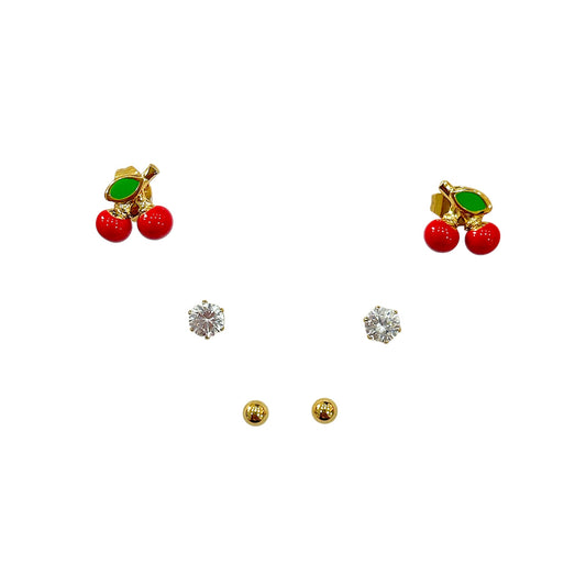 SET DI ORECCHINI CILIEGINA