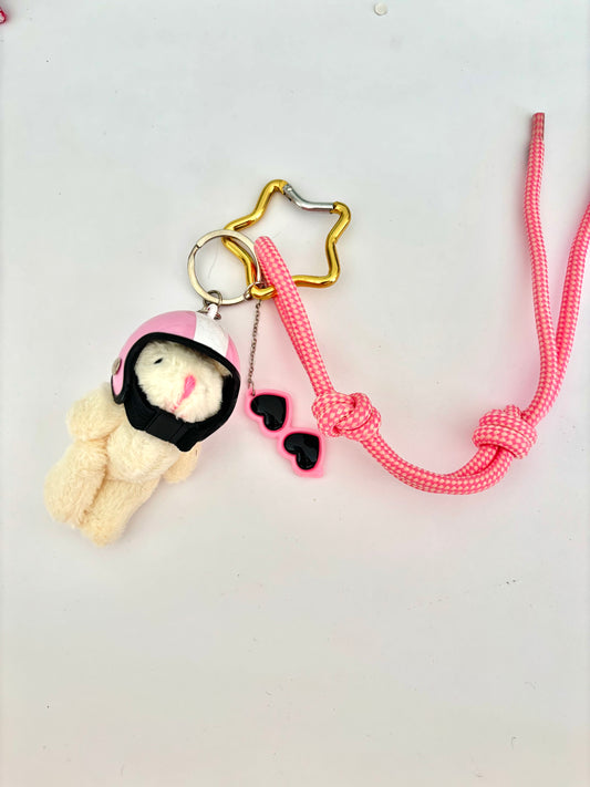Charm bag Teddy pink