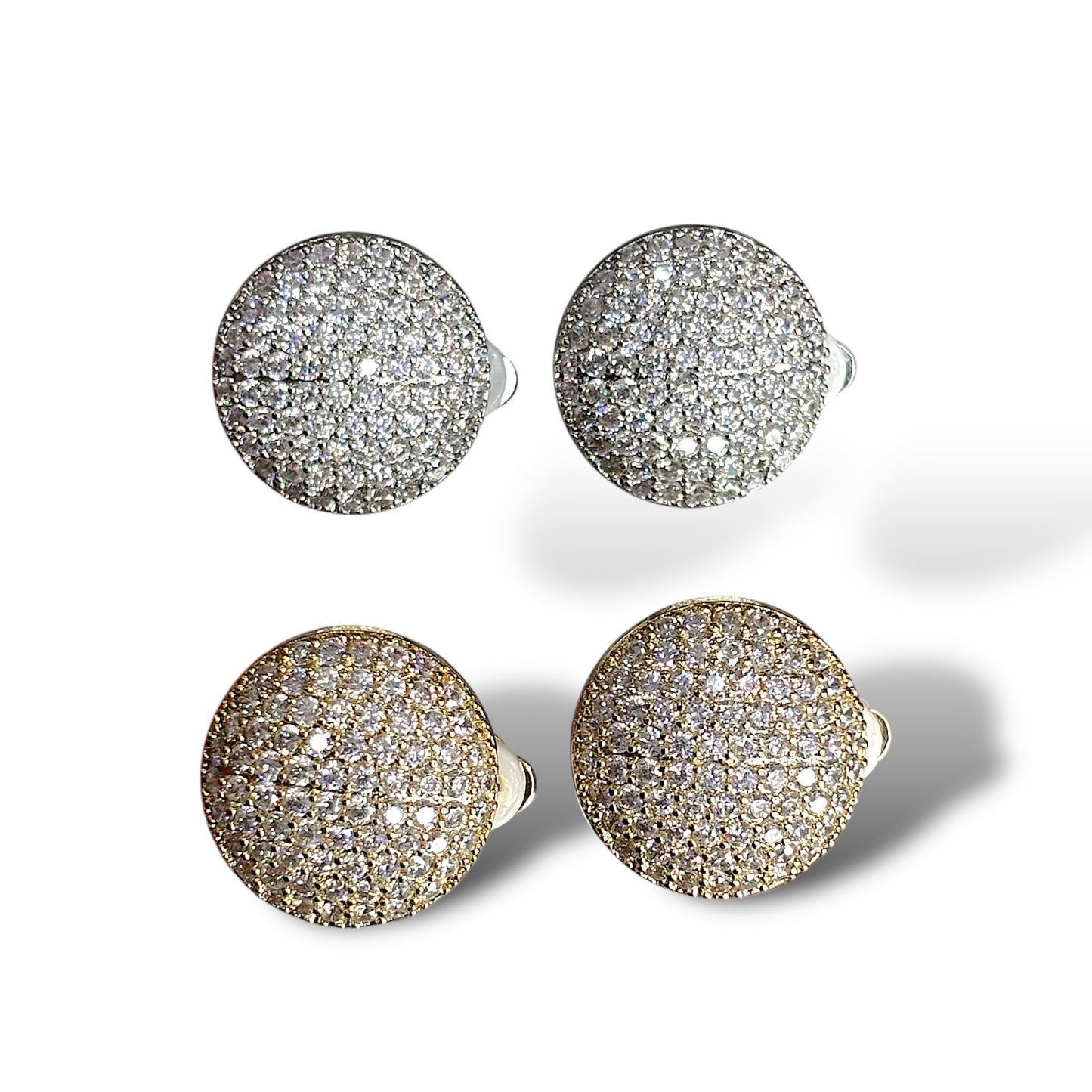 Orecchini Bottone Strass